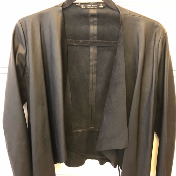 Zara Sweaters - Zara Faux-Leather Blazer 🧥 Size M